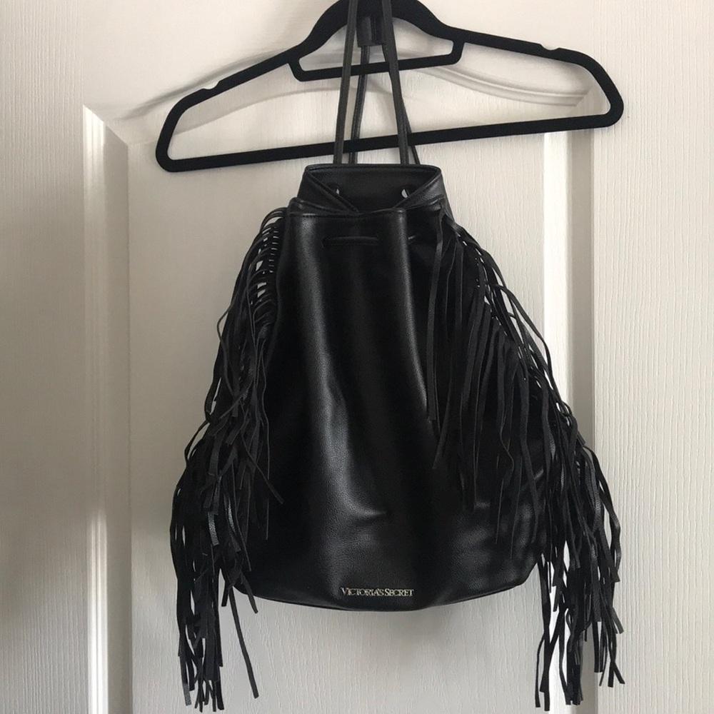 Fringe Backpack, Black 14”l x 15”w! New in package